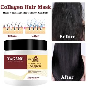 500ML Collagen Hair Mask: Maca Essence Repair & Damaged Hair Treatment