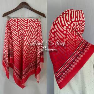 Hijab segi empat merah putih hut ri voal sublime premium