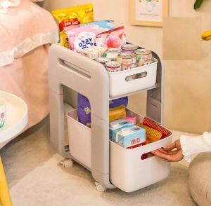 Kệ trượt đa năng có bánh xe hàng nhựa Cao cấp hokori