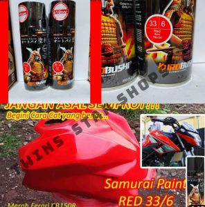 Pilok Pilox Cat Samurai RED 6 Ferari Red Merah Ferari 400ml Ferari Red Cat Semprot Samurai Paint Kurobushi Aerosol