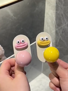 HOVELSHOP Gantungan Organizer Kamar Mandi Magic Hook Tempel Dinding Motif Bulat Lucu Serbaguna