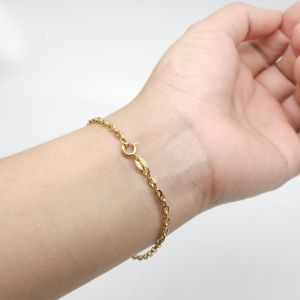 Lắc tay titan mắt xích 2.8 mm vác cạnh cho nam nữ và bé dùng khóa tròn ký hiệu 18K không đen gỉ