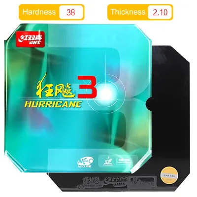DHS | DHS Neo Hurricane 3 Table Tennis Rubber Original Sticky Ping Pong Rubber Sheet Classic Chinese Tacky Topsheet for Spin Control