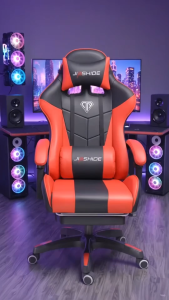 GMshop PU Leather Adjustable Ergonomic Racing Gaming Chair Computer Chair With Foot Rest and Lumbar Support