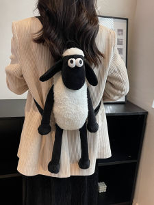 Túi Đeo Vai Cặp Búp Bê Cừu Hoạt Hình Dễ Thương Mới 2023 Cho Nữ Túi Đeo Vai Đôi Bằng Vải Nỉ Mềm Mại Túi Đựng Đồ Chơi