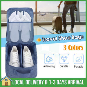 【🇲🇾Stock 】Large Waterproof Travel Shoe Pouch Portable Tote Organizer Fashion Storage Shoe Bag Black Grey