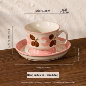 Tách Cà Phê Sứ Pháp Kiểu Retro