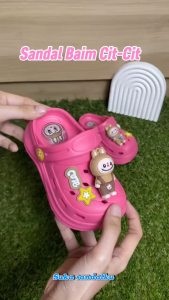 Sandal Let Bakpao Jokixx Eva Anak Cewek Mainan Labubu Timbul 4D Star Bunyi Cit-cit Platform Tebal Super Cute Empuk Trendy / Size 20-23 (8116M-1)