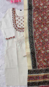 KPs Royal Bhagalpuri Print Dupatta Khadi Cotton Set