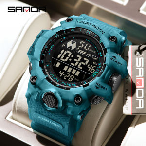 SANDA New 6229 Fashionable Mens Electronic Watch Sports Multifunctional Waterproof LED Mens Digital Electronic Watch