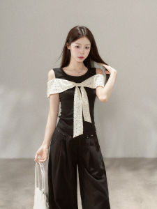 YIKEXIAOYEMEI | Áo Thun Eo Off-Shoulder Sang Trọng