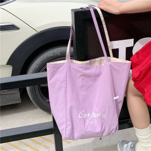 Trendy Canvas Tote Bag Womens Summer New Style Single Shoulder Bag Versatile American Style Sailor Bag for Young Girls