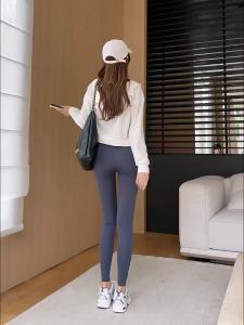 Quần thể thao nữ Horetong có túi cạp cao quần chạy bộ thể dục quần streetwear nữ quần tập gym bó sát