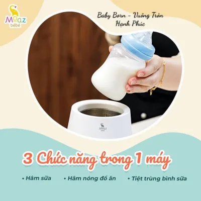 Máy hâm sữa 4 chức năng hâm rã giữ ấm & tiệt trùng Moaz BéBé MB-039 BH 12 tháng