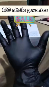 COD 100Pcs/Box Disposable Synthetic Vinyl Nitrile Gloves Powder Free Food Grade Gloves Latex Gloves Tattoo Gloves Surgical Gloves Cleaning Hand Sensitive Skin-Friendlydurable Elastic Fit