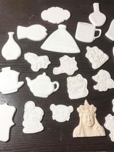 Jingdezhen Ceramic Fridge Magnet Handmade Underglaze Blue Clay Original DIY Creative Cultural Tourism White Clay Mold Coloring