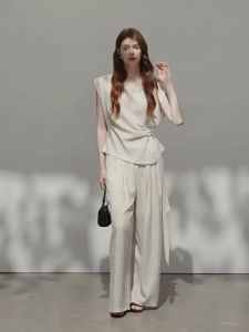 French Casual Linen Womens Outfit Set