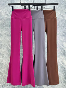 High Waist Yoga Bell Bottom Pants Womens Slimming Quick Dry Comfortable Sporty Casual Outerwear Long Trousers Nylon Fiber