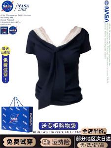 เสื้อยืดคอกลมแขนสั้นผ้าโพลีเอสเตอร์ ทรงหลวม สไตล์ลำลอง สำหรับผู้หญิง ช่วงฤดูร้อน เสื้อยืดคอกลมลายผีเสื้อ ผ้าลูกไม้ ทรงเข้ารูป