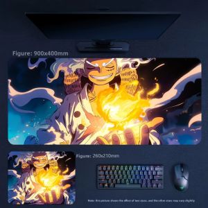 Bandai | Cartoon Anime ONE PIECE Luffy Leather Mouse Pad High Definition Printing Precision Edge Locking High Quality Leather Table Mat