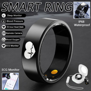 New ECG Monitor Smart Ring Heart Rate Blood Oxygen Health Monitoring Multi-sport Mode Temperature 3ATM Waterproof Smartring 2025