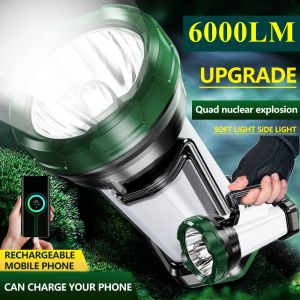 Super Bright flashlight 1000000 lumens torchlight powerful Flashlight Rechargeable Waterproof Searchlight Outdoor Handheld LED Spotlight Floodlight Emergency light led tourch light camping flashlight rechargeable heavyduty military torch light