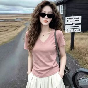 V.C.I | V-neck Modal Ice Silk Slim Fit Casual T-shirt