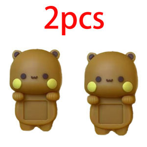 Bandai | Hot 2 Pcs New Panda Bubu And Dudu Toy Doll Cute Cartoon Panda Bear Doll Mobile Phone Display Screen Decorative Doll Couple Gifts