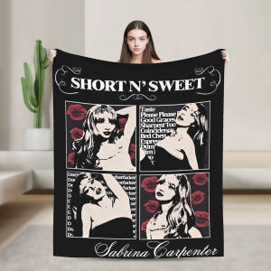Bandai | Singer S-Sabrina C-Caprenter Album 3D Flannel Blanket Soft Throw Blanket Art For Home Decor Bedroom Bed Sofa Picnic Fans Gifts