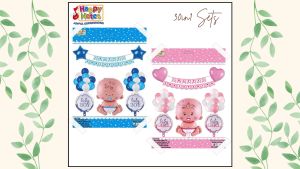Happy Notes Foil Shape Balloon & Banner (30in1) DIY Party Theme Set Balloon Christening/Baptismal Set Backdrop