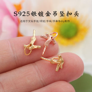 S925 เงินชุบทอง หัวเข็มขัดลายม้าลาย จี้ติดหูรูครึ่งกลาง ลูกปัดคริสตัล ลูกปัดรูกลาง อุปกรณ์ทำเครื่องประดับ DIY