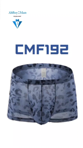 Mens Boxer: Nylon Mesh Camouflage Print Boxer Underwear (CMF192)