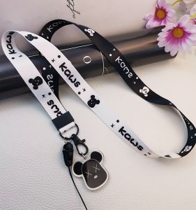 Detachable Wide Band Mobile Phone Lanyard Neck Strap Creative Fresh Girl Pendant Two-In-One Multi-Functional Non-Throttling