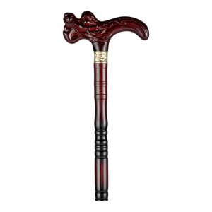 MOQILIN | Carved Dragon Head Beech Wooden Cane for Elderly