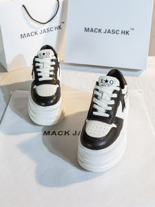 Hong Kong KJASCHK Genuine Leather 2025 Autumn New Style Versatile Breathable Casual Thick Bottom Heightening White Sneakers for Women