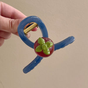 Summer New Glowing Fruit Hair Clip Womens Design Sensation High-End Shark Clip Hair Gripper Fashionable Hair Accessories