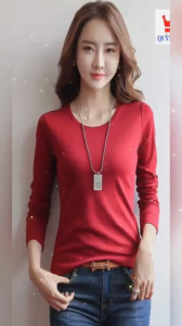 [ Siêu Hot * ] Áo thun nữ cổ tròn tay dài vải cotton đẹp dễ mặc dễ phối đồ mặc bốn mùa