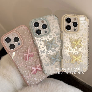 Blue Full Screen Butterfly 3D Couple Suitable for iPhone 17 pro Max Apple 16 pro Mobile Phone Case 15 pro Max New Female 14 pro Daily Korean 12 pro Creative 13 pro Fun 11