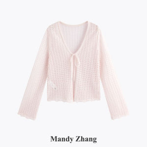 Elegant V-Neck White Knit Cardigan