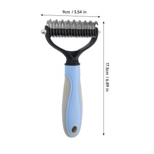 PawPulse【Local Stock】Professional Pet Cat Hair Removal Comb Brush Stainless Steel Double Sided Pet Grooming Brush Removing Tangles Cat Accessories