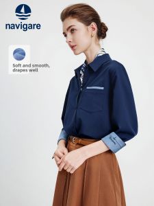Navigare | Drapping Loose Female Work Shirt for Spring Autumn