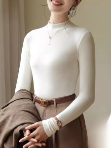 MiiOW | Áo len dệt kim dài tay mỏng mùa thu dành cho nữ Áo lót bên trong thời trang thường ngày dáng ôm vừa vặn chất liệu polyester