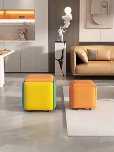 Nordic simple folding storage stool for shoe change Multifunctional Rubiks cube stool 5-in-1