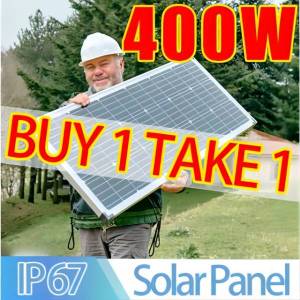 <Buy 1 Take 1>Solar panel 300W 410W waterproof lightning monocrystalline silicon power generation panel 12V household high conversion rate 0 electricity bill solar charging panel