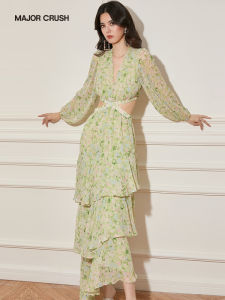 Tea Time Elegance Gardenia Bloom Lace Floral Maxi Dress