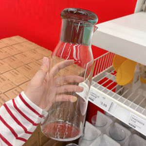 High Borosilicate Glass Water Bottle Amber Color with Lid Juice Cold Drink Bottle Luxury Home Use Heat Resistant Cool Water Bottle