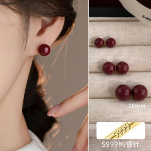 Pure Silver Needle Carminative Earrings Womens New 2025 High-End Sensation Luxury Personality Year of the Rat Ear Jewelry