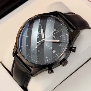 OLEVS | OLEVS 2880 Casual Fashion Mens Watch Chronograph 30M Waterproof Leather Strap Quartz Watch for Man Luminous Genuine Wristwatch