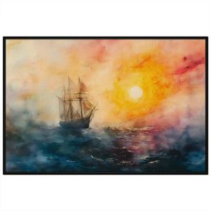 Tranh màu nước phong thủy thuận buồm xuôi gió. Tranh treo tường dán tường canvasCGI-1867