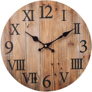  YYBAIO | Wood Pattern Quiet Creative Wall Clock